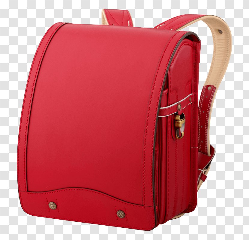 Handbag Randoseru Red Leather Black - Pink - Fron Transparent PNG