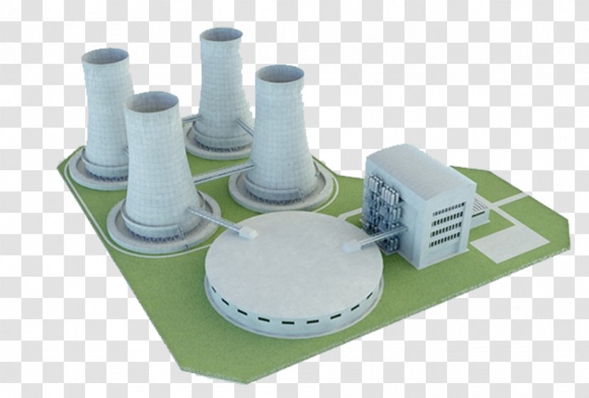 Nuclear Power Plant Station Energy Electricity Generation - Industry - Model Transparent PNG