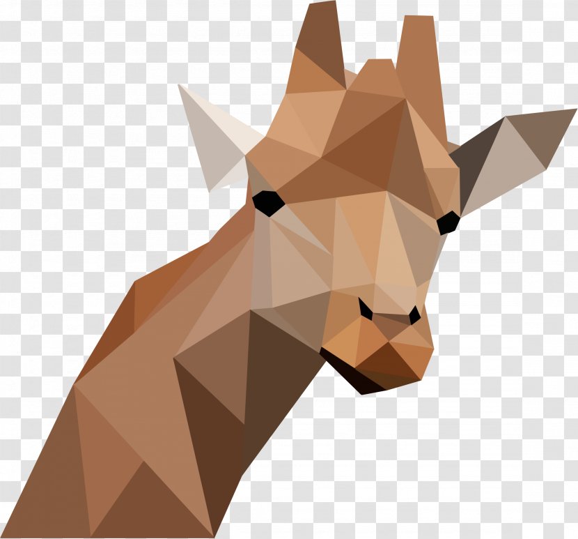 Giraffe Low Poly Polygon Transparent PNG