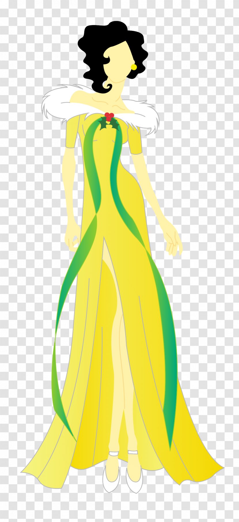 Woman Gown Fairy Clip Art - Cartoon - Mink Hair Dress Transparent PNG