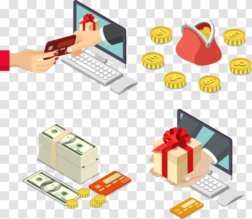 Line - Online And Offline - Vector Purchases Transparent PNG