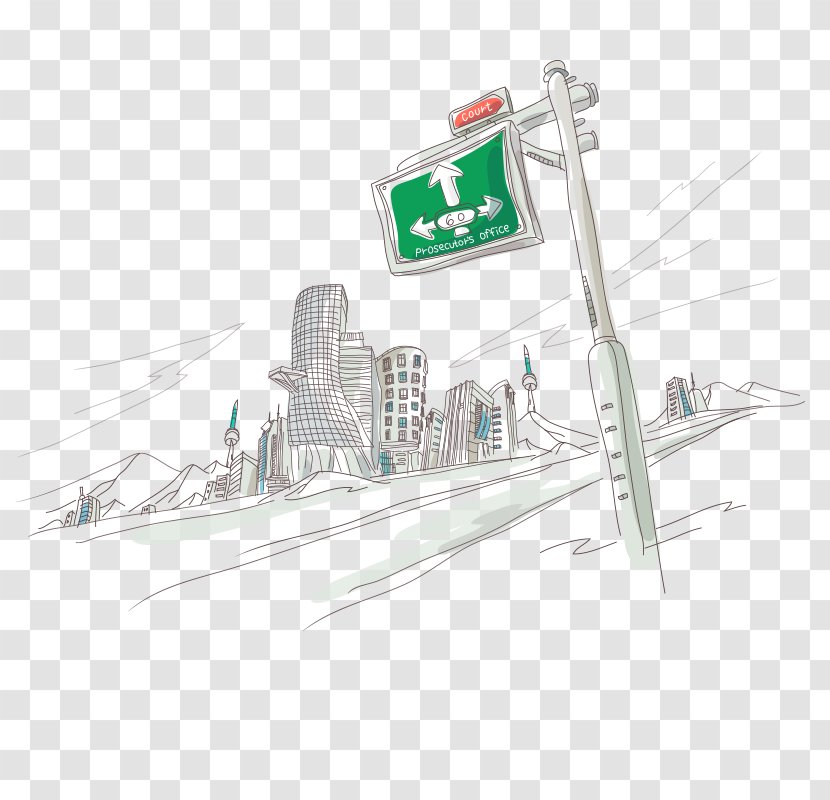Stock Illustration 4K Resolution - High Definition Television - Hand-painted Road Signs Transparent PNG