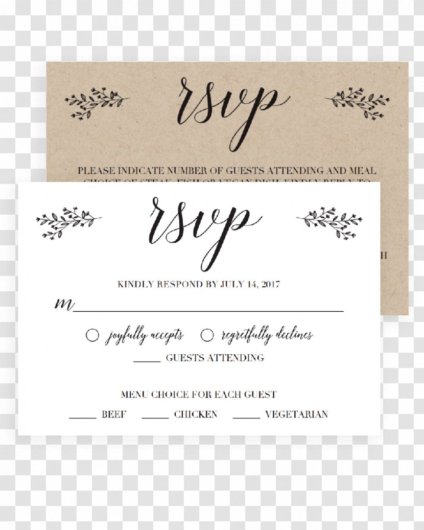 Wedding Invitation Paper RSVP Photography - Calligraphy - Leaf Transparent PNG