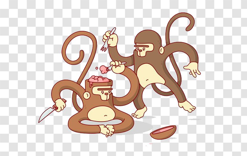 Monkey Illustrator Art Illustration - Food - Eat Head Stuff Transparent PNG