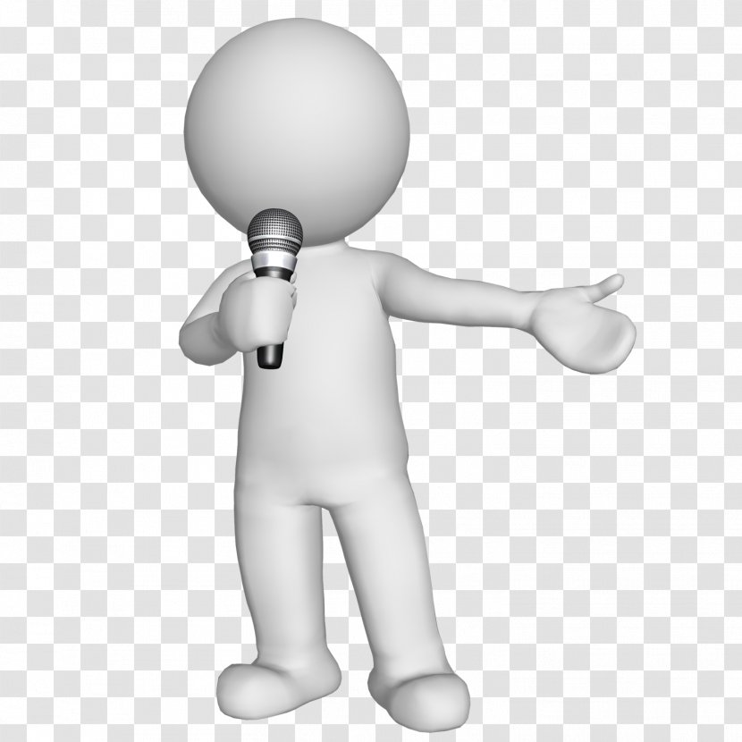 Microphone 3-D Man Character Royalty-free - Frame - Speaking Transparent PNG