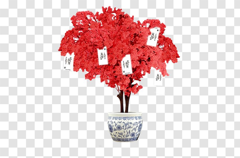 Red Envelope Chinese New Year Tree Calendar - Petal Transparent PNG