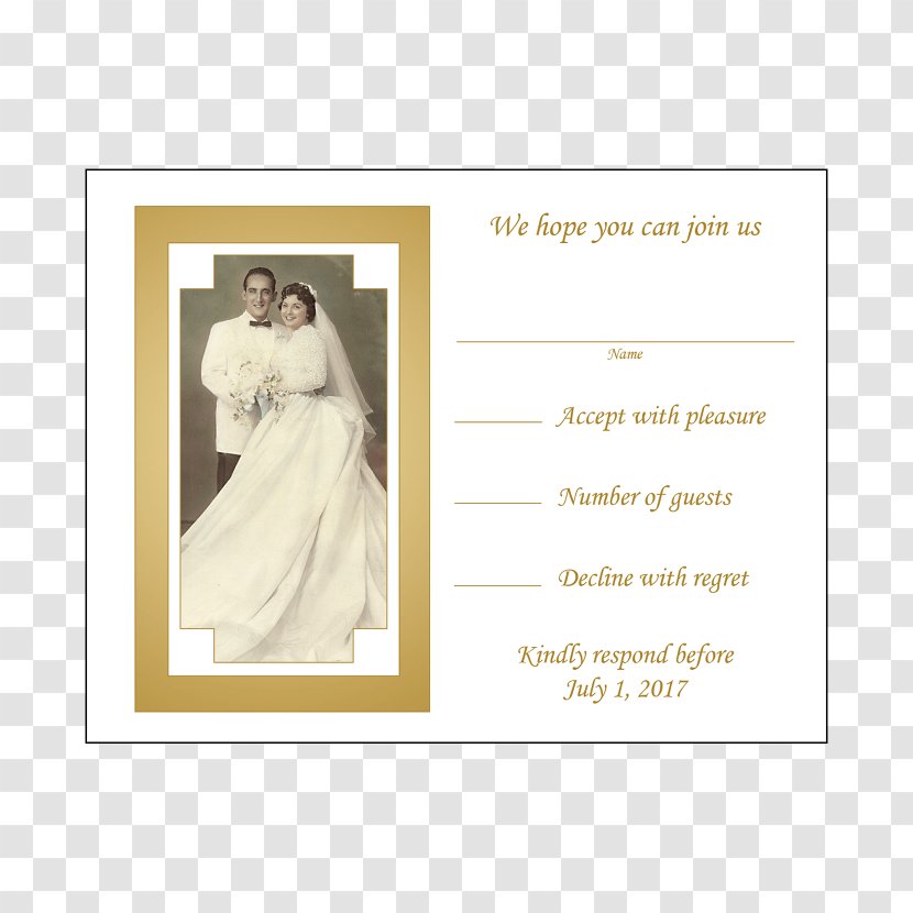 Wedding Invitation Bride Anniversary Gown - Picture Frames Transparent PNG