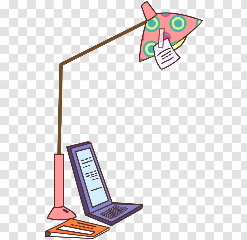 Drawing Illustration - Notebook - Cartoon Vector Hand Painted Color Desk Lamp Transparent PNG