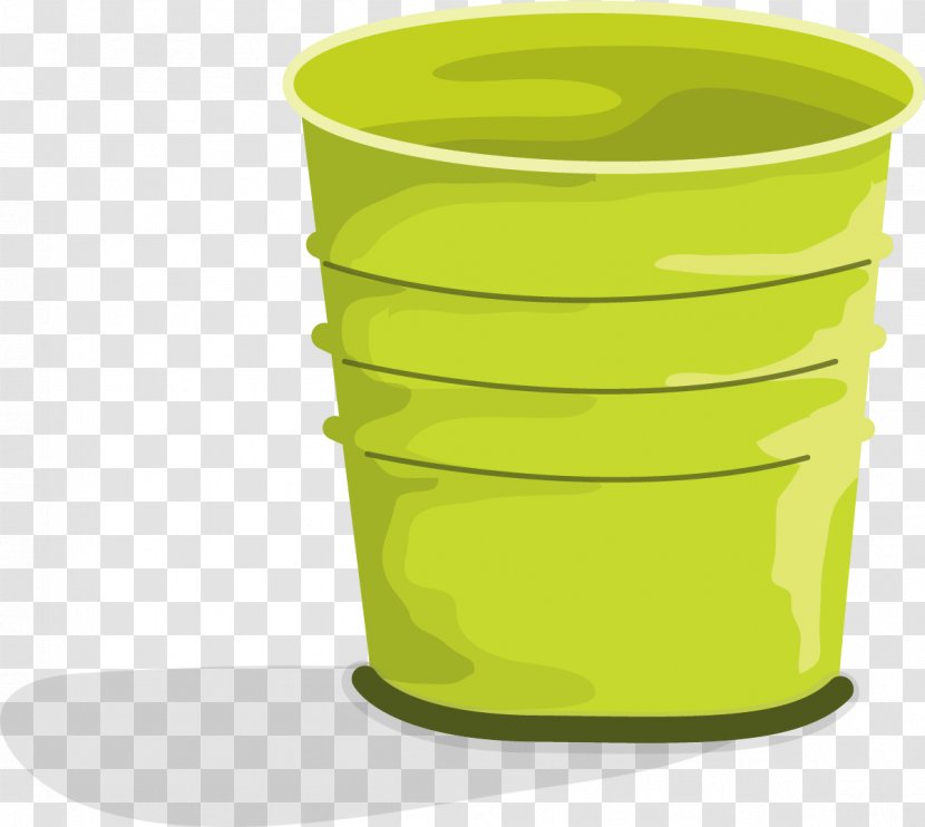 Globe - Map - Hand Painted Green Trash Can Transparent PNG