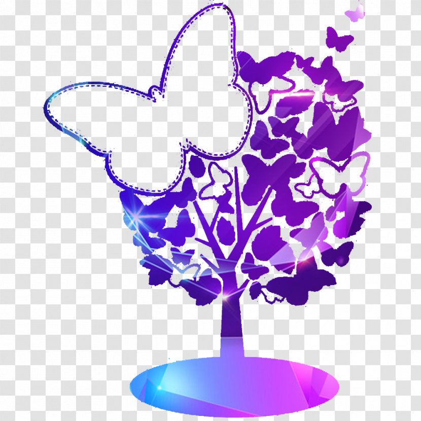 Butterfly Purple Clip Art - Plant - Picture Material Transparent PNG