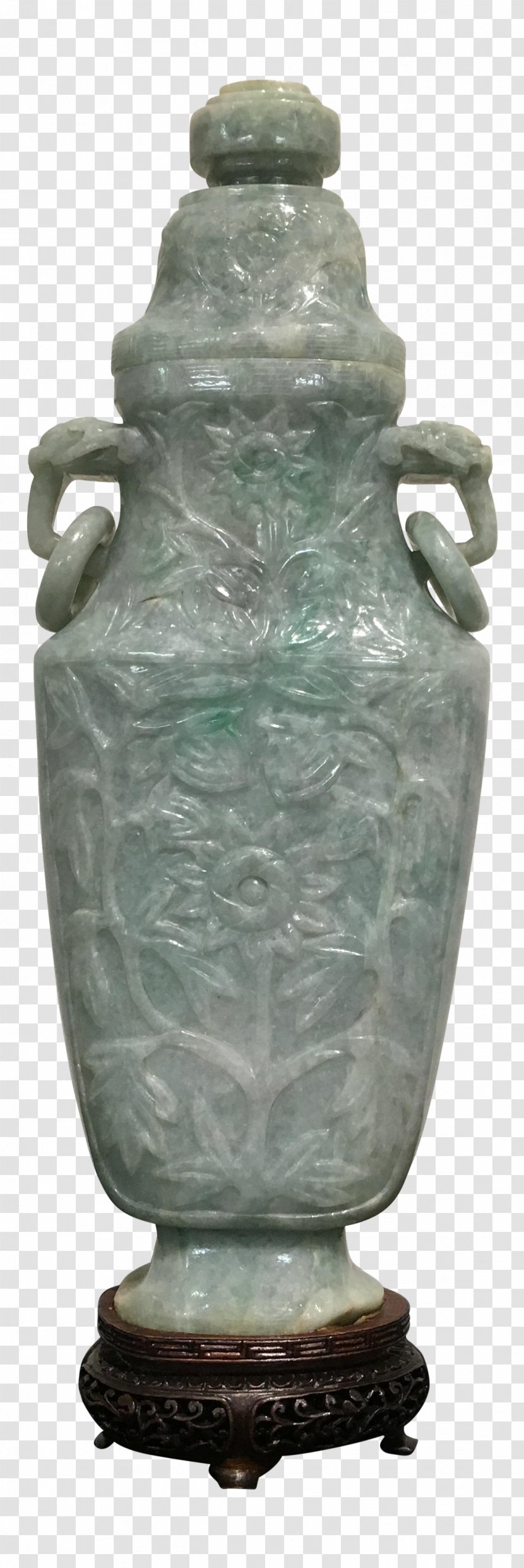 Qing Dynasty Lotus Gallery Vase 19th Century Pottery - Artifact Transparent PNG
