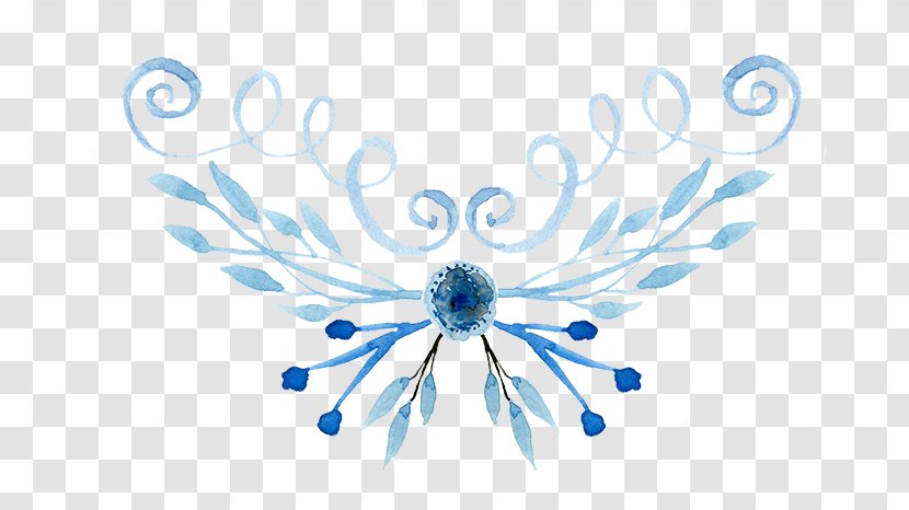 Blue Watercolor Painting - Organism - Symmetry Transparent PNG