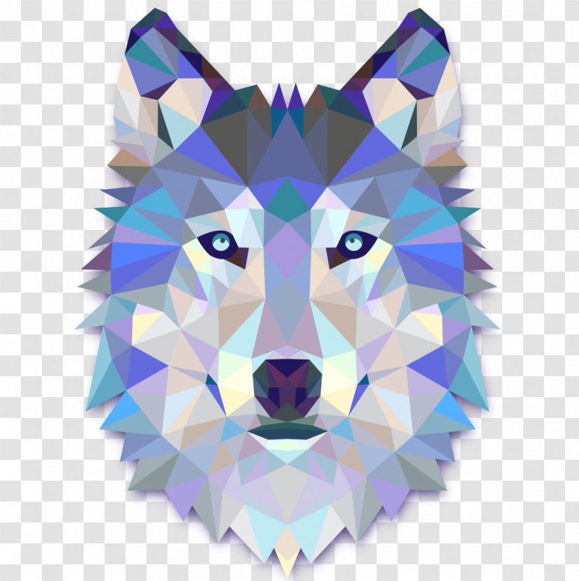 Sticker Art Gray Wolf Decal - Big Cats - Geometric Transparent PNG
