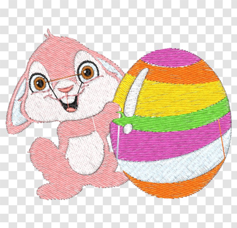 Easter Bunny Egg Rabbit - Embroidery Transparent PNG