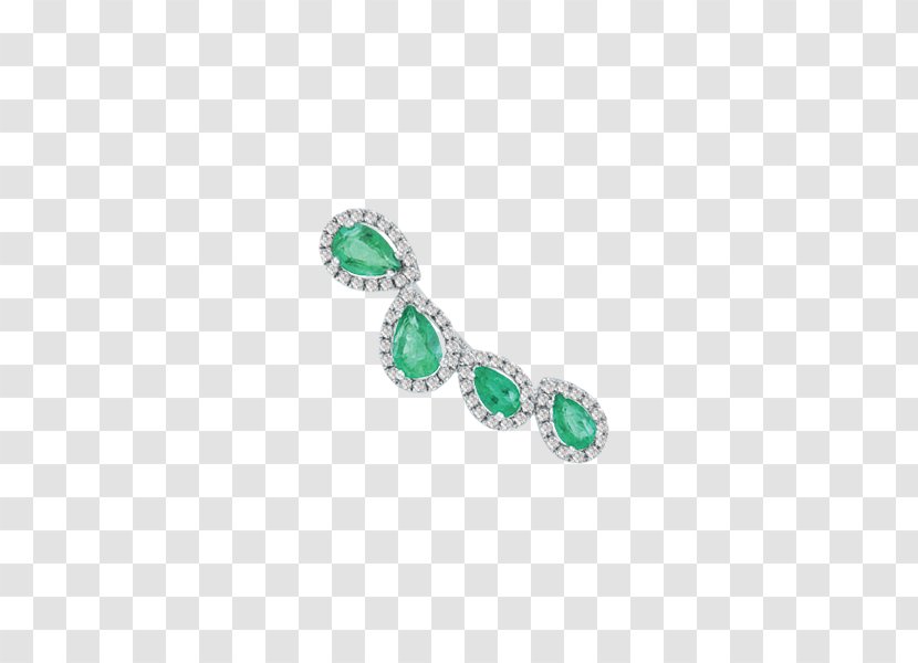 Emerald Earring Body Jewellery Diamond - Platinum Transparent PNG