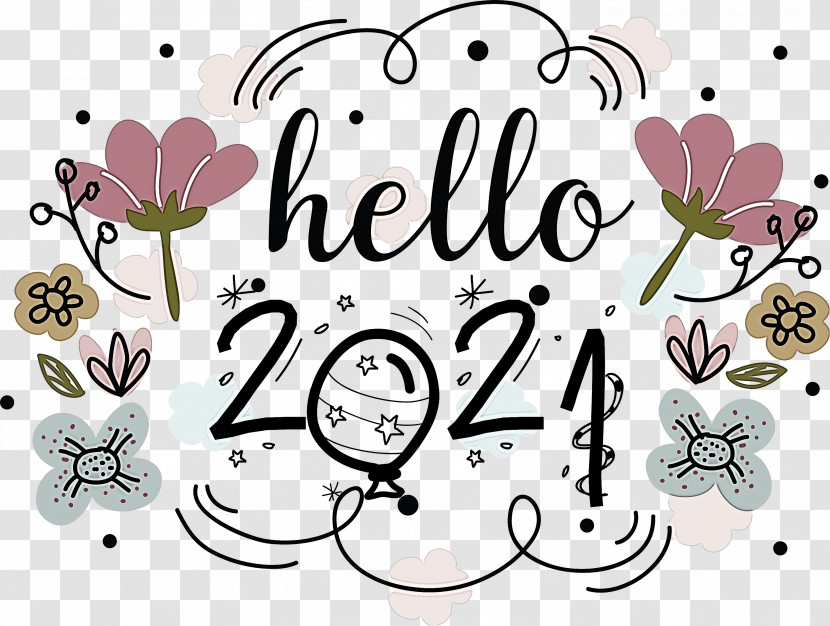Hello 2021 Happy New Year 2021 Transparent PNG