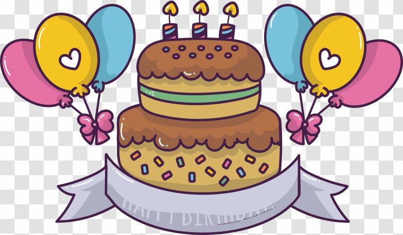 Torte Birthday Cake Chocolate Cupcake - Cute Cartoon Transparent PNG