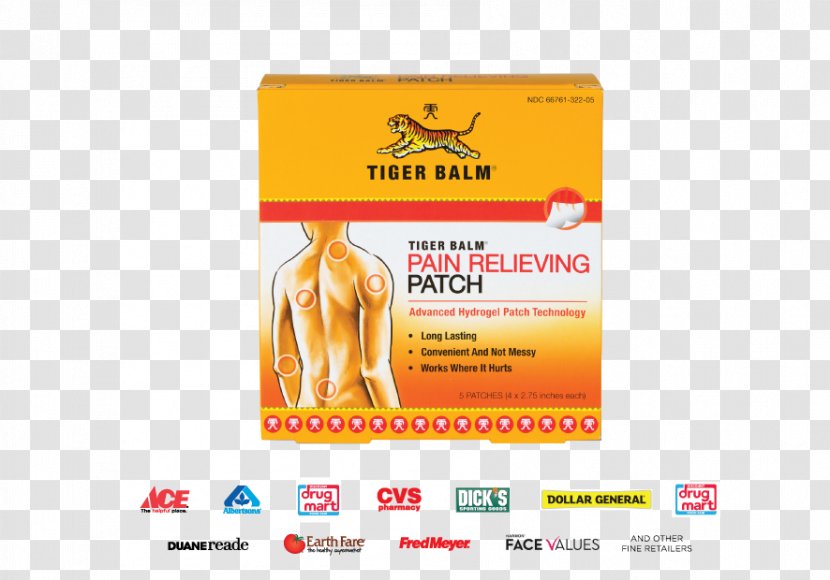 Tiger Balm Transdermal Analgesic Patch Liniment Arthritis Muscle Pain - Strain - Shoulder Transparent PNG