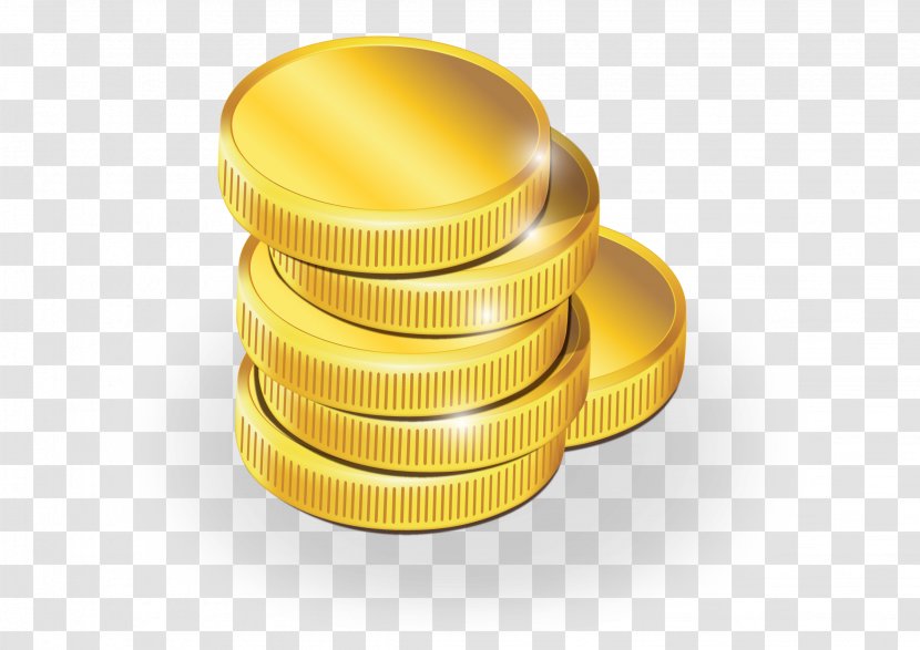 Gold Coin Money - Bullion - Vector A Pile Of Coins Transparent PNG