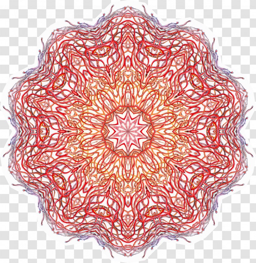 Jellyfish Discomedusae Clip Art - Flower - Red Wine Mandala Transparent PNG