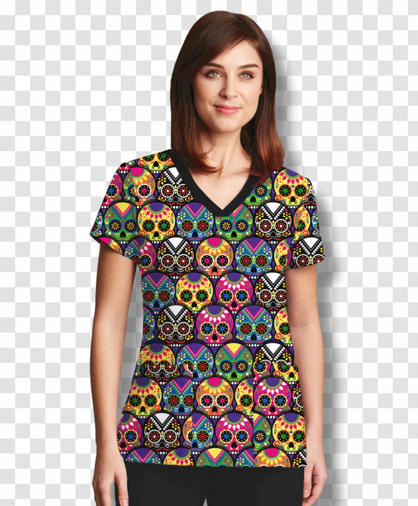 Scrubs T-shirt Calavera Clothing Grey's Anatomy - Shoulder - Skull Print Transparent PNG