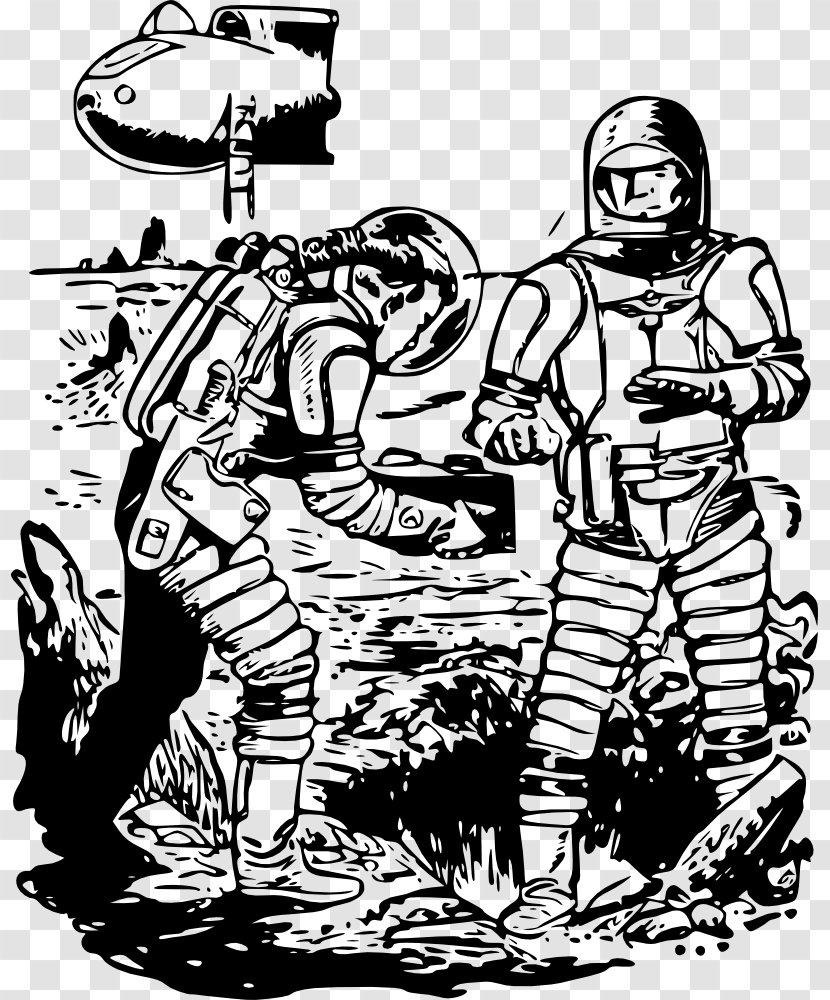 Danger In Deep Space Spacecraft Public Domain Astronaut Clip Art - Monochrome Photography Transparent PNG