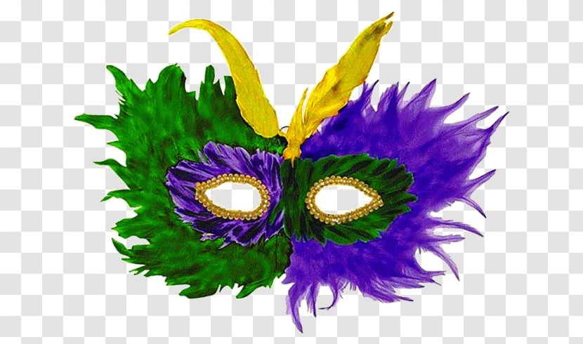 Mardi Gras Flower Mask - Purple - Masquerade Transparent PNG