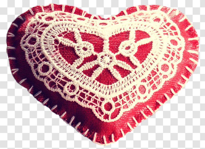 Doily Crochet Pattern - Heart Lace Transparent PNG
