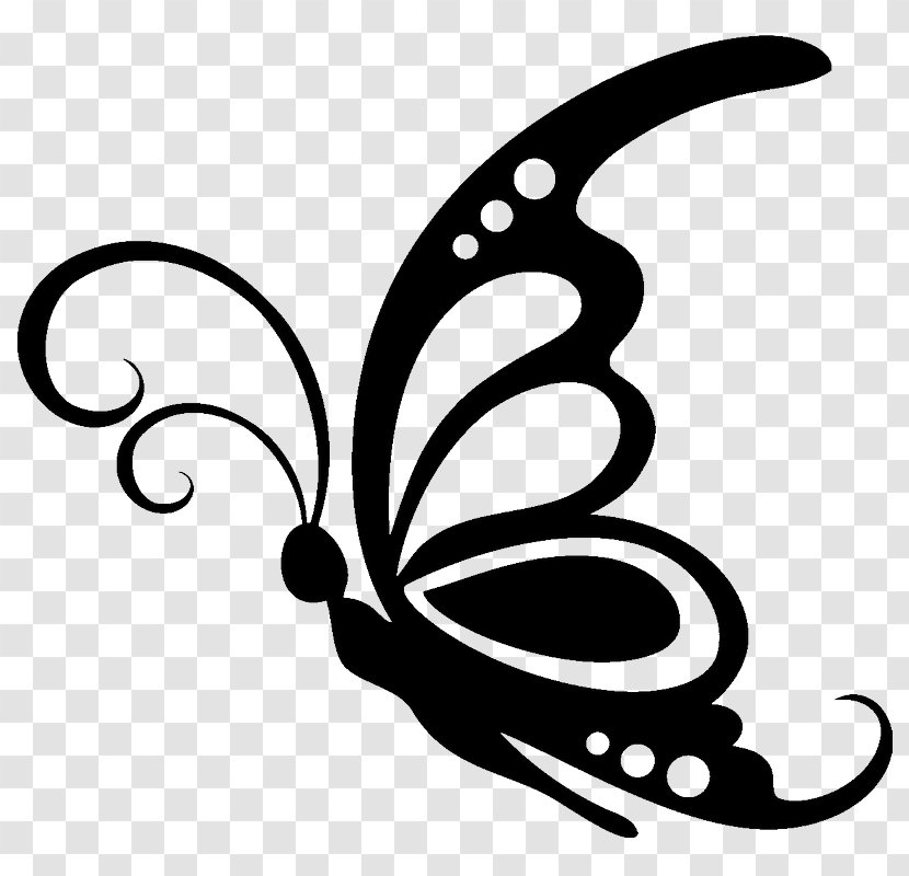 Butterfly Silhouette Stencil Clip Art - Flower Transparent PNG