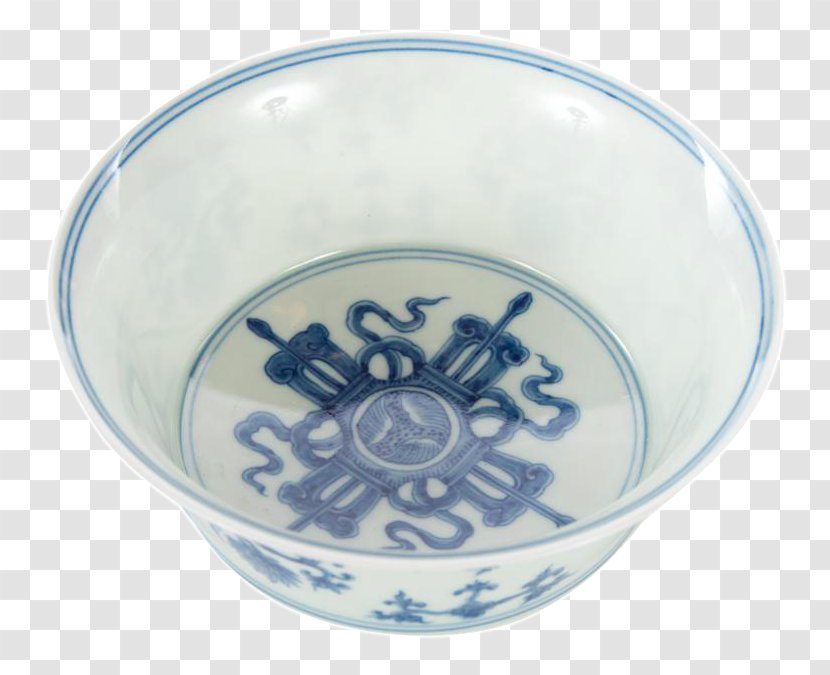 Tableware Ceramic Porcelain Glass Bowl - Blue And White Transparent PNG