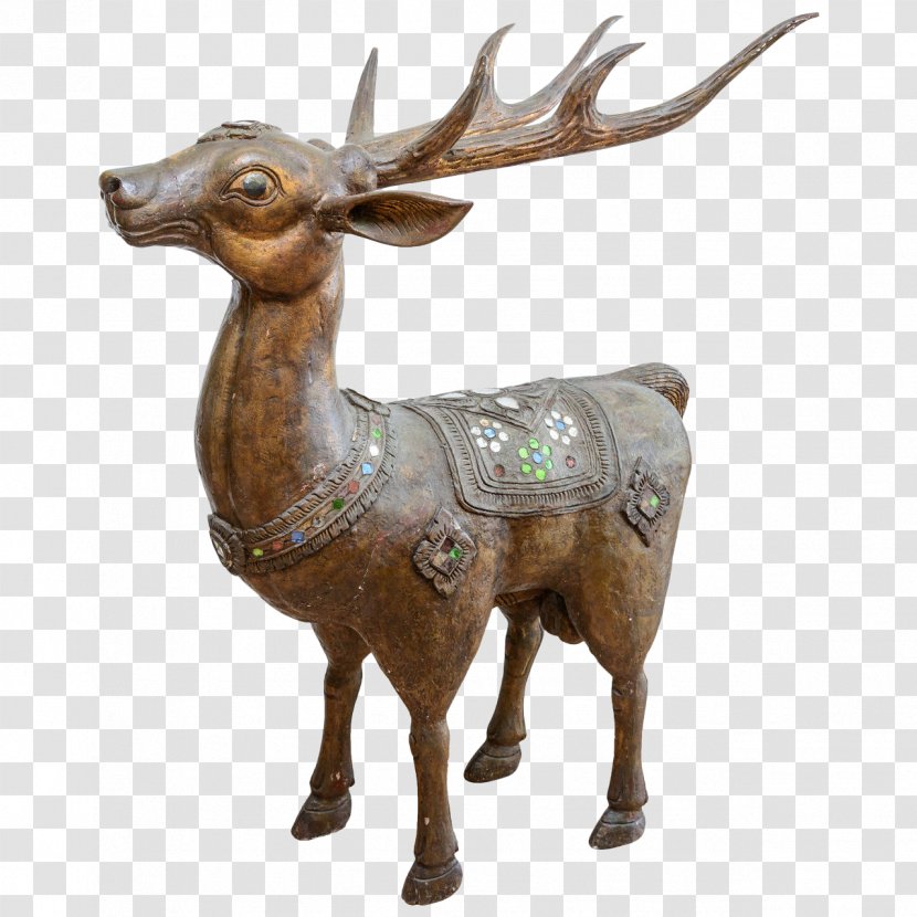 Elk Reindeer Statue - Bronze Sculpture - Of Deer Transparent PNG