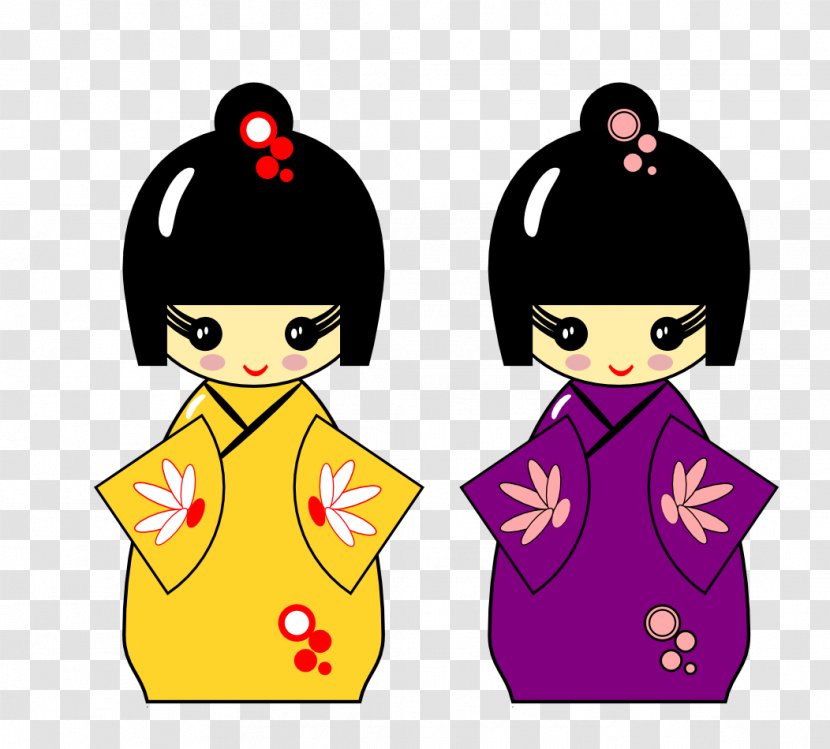 Doll Kokeshi Clip Art - Pink Transparent PNG