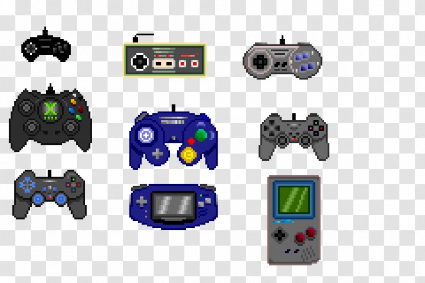 Game Controllers Joystick Pixel Art Video Consoles - All Xbox Accessory Transparent PNG