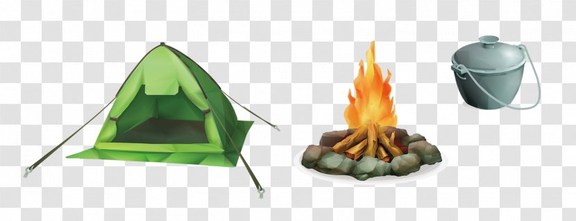 Camping Campfire Bonfire - Torch - Cartoon Tools Transparent PNG