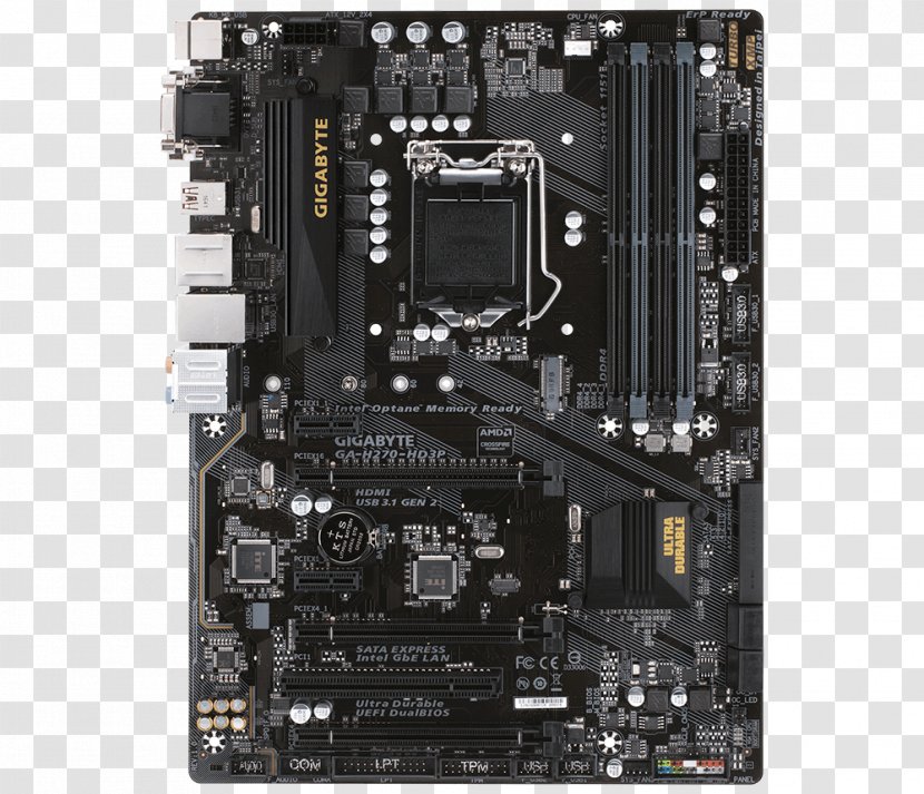 LGA 1151 Motherboard GIGABYTE GA-B250M-D3H ATX DDR4 SDRAM - Land Grid Array - Ddr4 Sdram Transparent PNG