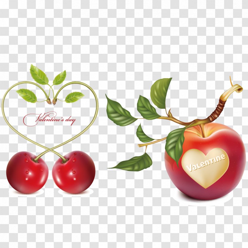 Against His Will Label Sticker - Heart - Romantic Heart-shaped Vector Material Cherries And Apples Transparent PNG