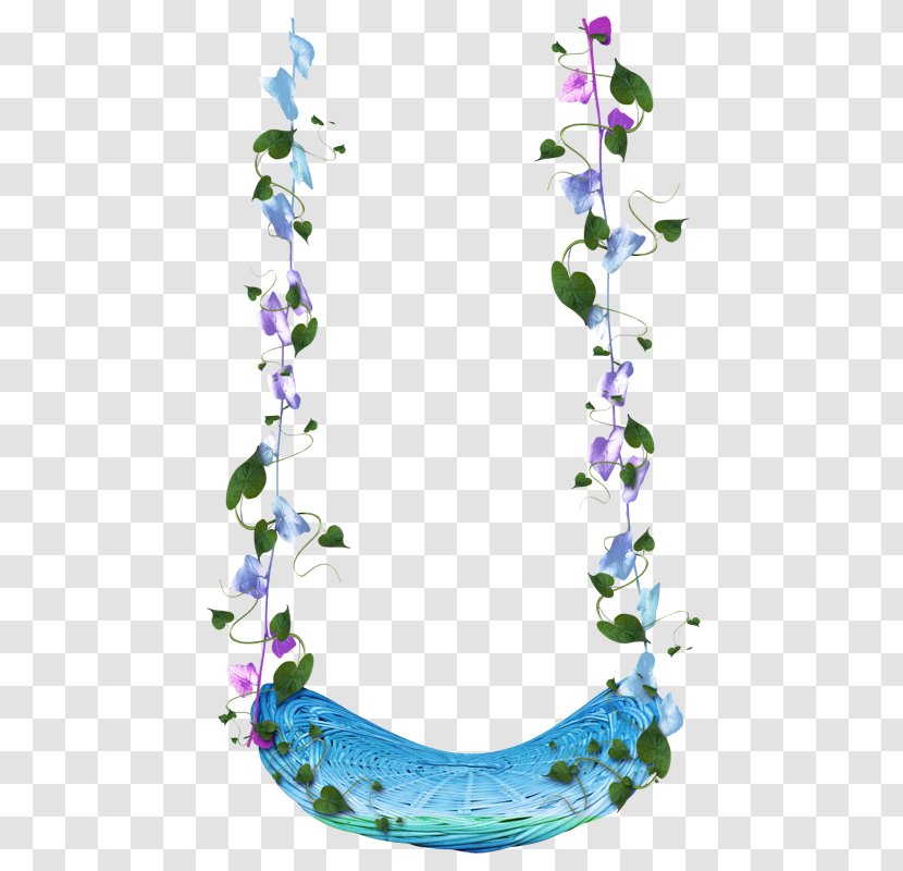 Flowering Plant Floral Design Necklace - User Interface - Blue Transparent PNG