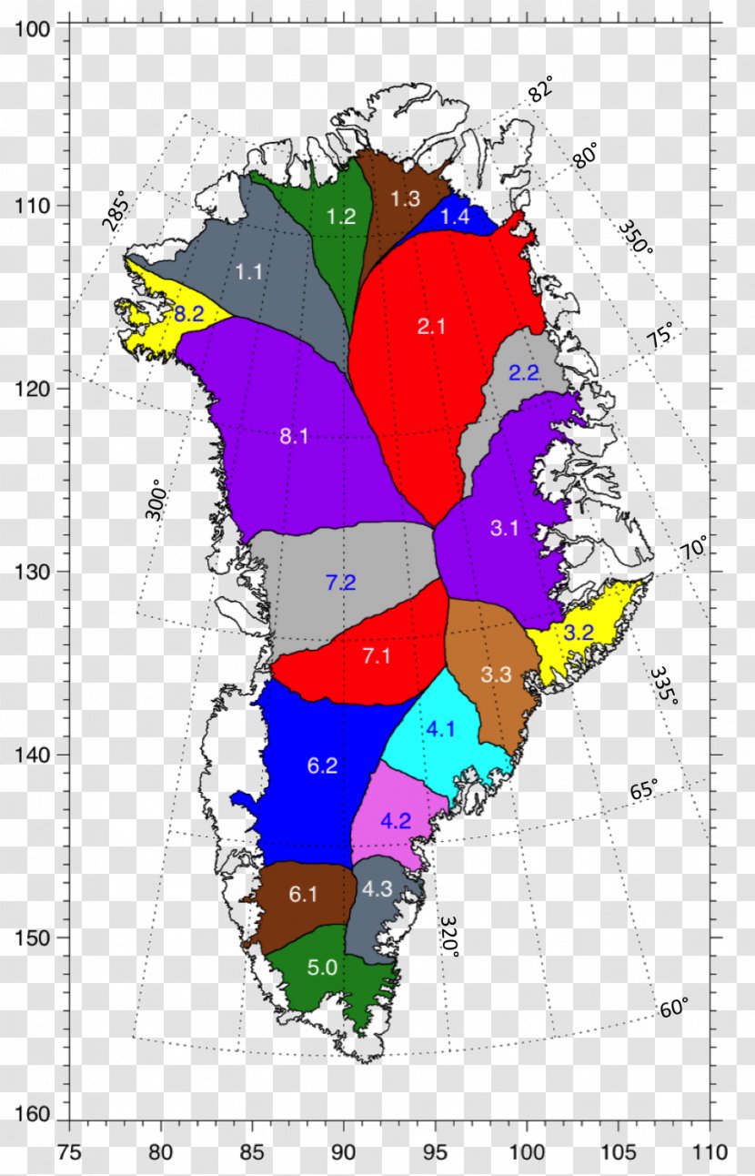 Greenland Ice Sheet Drainage Basin Arctic Ocean System Island - Area Transparent PNG