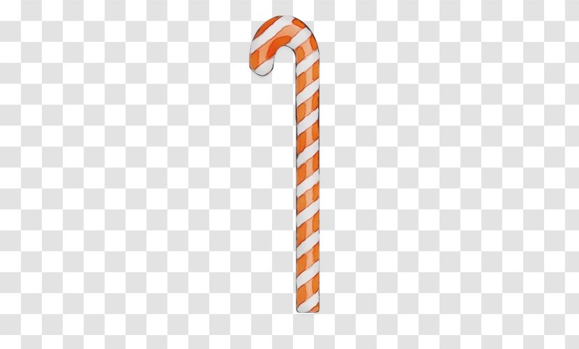 Candy Cane - Orange - Holiday Confectionery Transparent PNG