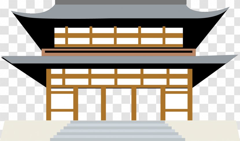 Japan Building Architecture Illustration - Facade - Flat Vector Castle Tower Transparent PNG