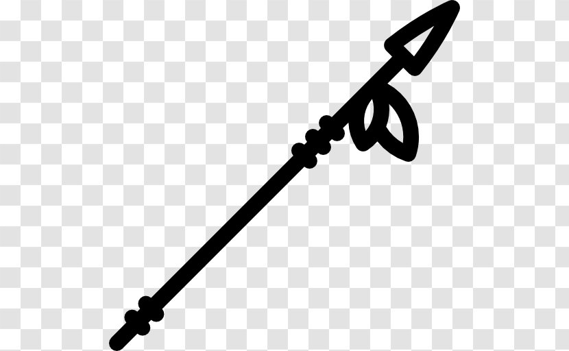 Spear Weapon Clip Art - Black And White Transparent PNG