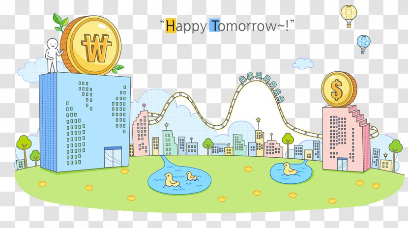 Stock Illustration Photography - Art - Cartoon Small Town Transparent PNG