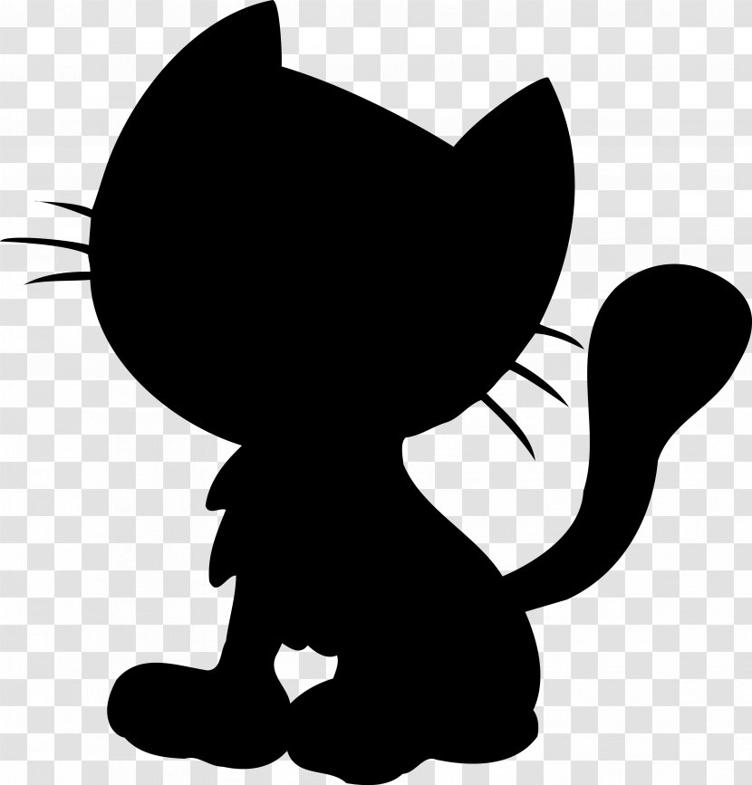 Cat Whiskers Cartoon Clip Art Silhouette - Felidae - Mammal Transparent PNG