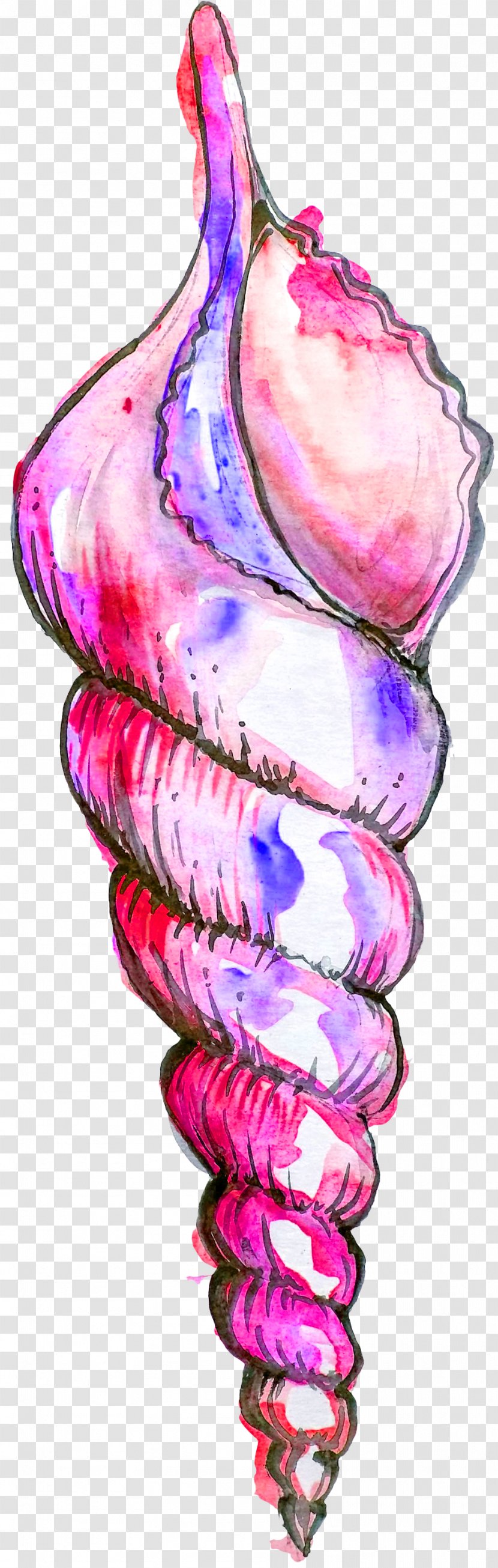 Drawing Watercolor Painting Illustration - Heart - Ocean Beauty Fish Tail Transparent PNG