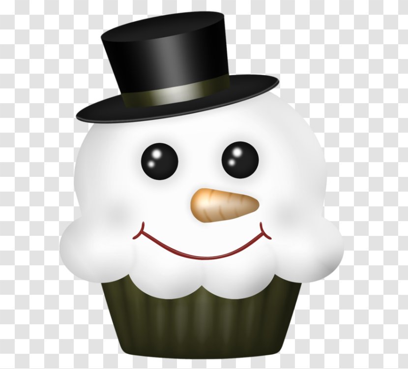 Snowman Cupcake Clip Art - Fictional Character Transparent PNG