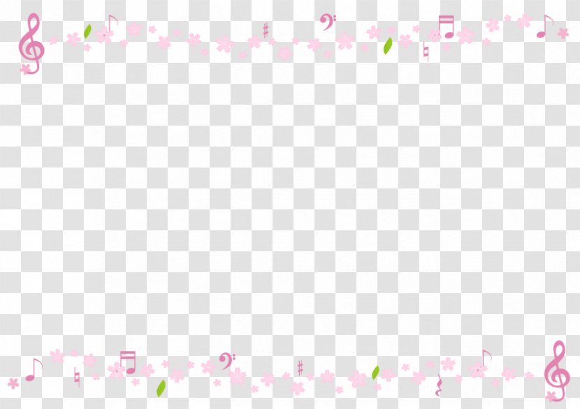 Cherry Blossoms And Tone Symbol Frame. - Magenta - Content Transparent PNG