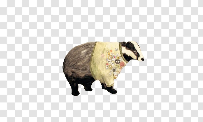 Mister Peebles Mustelids Badger Cant Stop The Prophet Illustration - Poster - Skunk Painted Watercolor Picture Material Transparent PNG