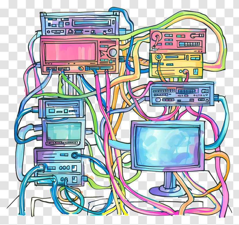 Computer Network - Colorful Computer Network Transparent PNG