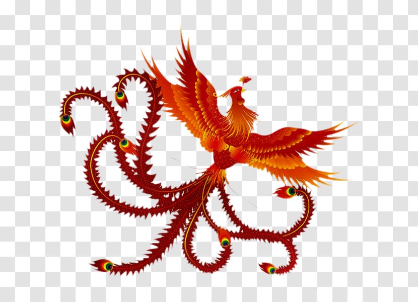 China Phoenix Fenghuang Chinese Dragon Symbol - Fire Painting Transparent PNG