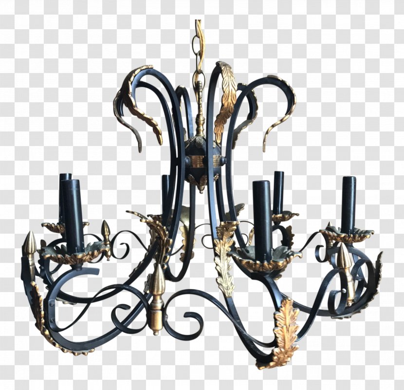 Chandelier Wrought Iron Lighting Candle - Antique Transparent PNG